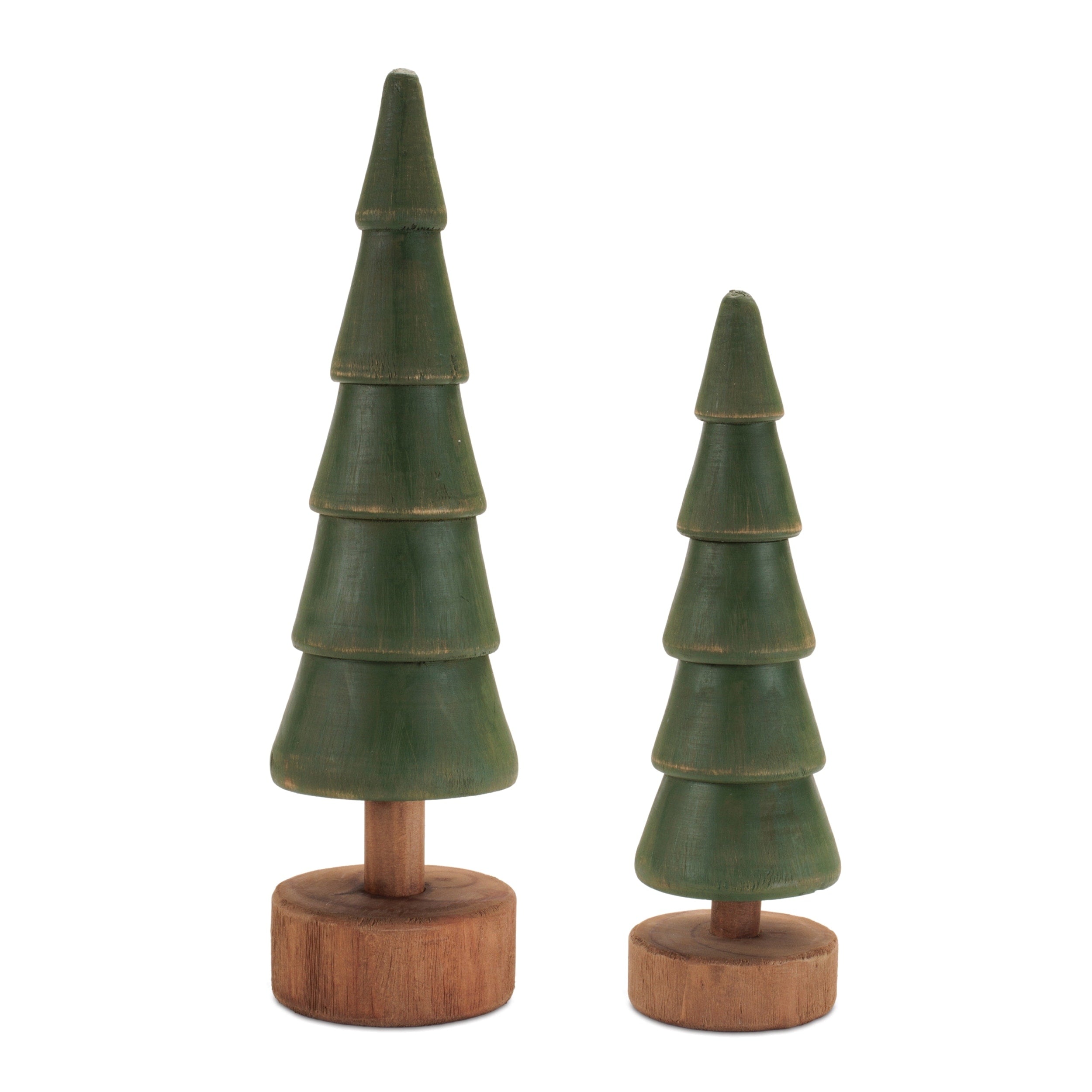 Rustic Wooden Evergreen Tree Set Of 2