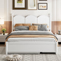 Rustic Wooden Platform Bed Frame With Twin Xl Trundle 2 Storage Drawers Queen Size Bed Frame With Curved Headboard Rounded