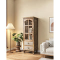 Rustic Wooden Storage Cabinet Accent Cabinet With 2 Drawers Ancient White Bookcase Display Cabinet Storage Closet