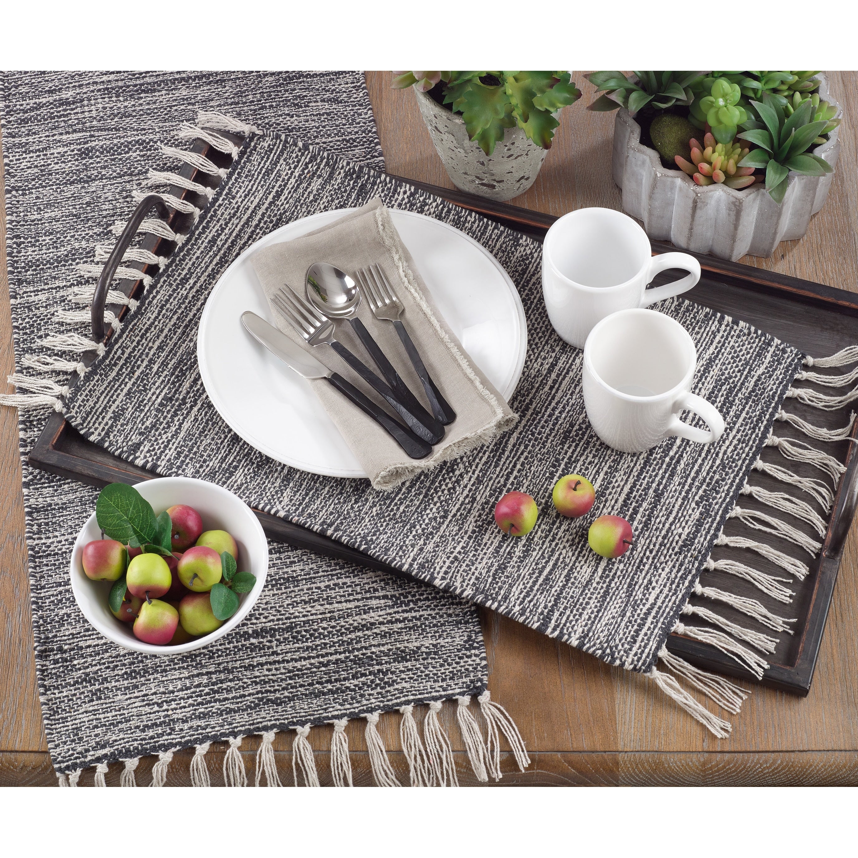 Rustic Woven Cotton Placemats Set Of 4 14 X20