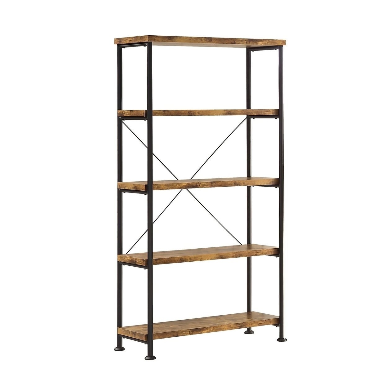 Rustically Designed Bookcase With 4 Open Shelves