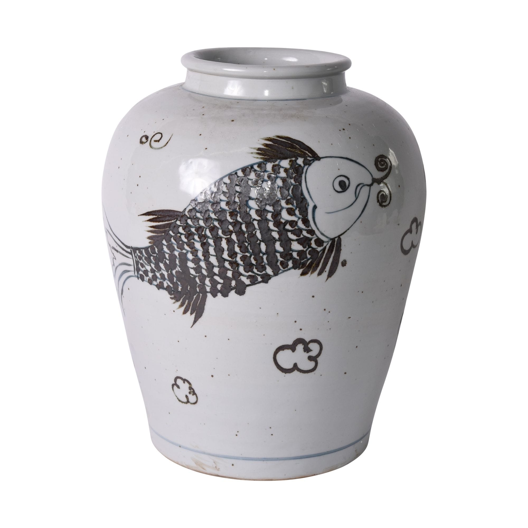 Rusty Brown Fish Open Top Jar 13X13X17