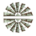 Rusty Weathered Metal Half Windmill Wall Hangings Set Of 2 12.5 X 24 X 0.25 Inches