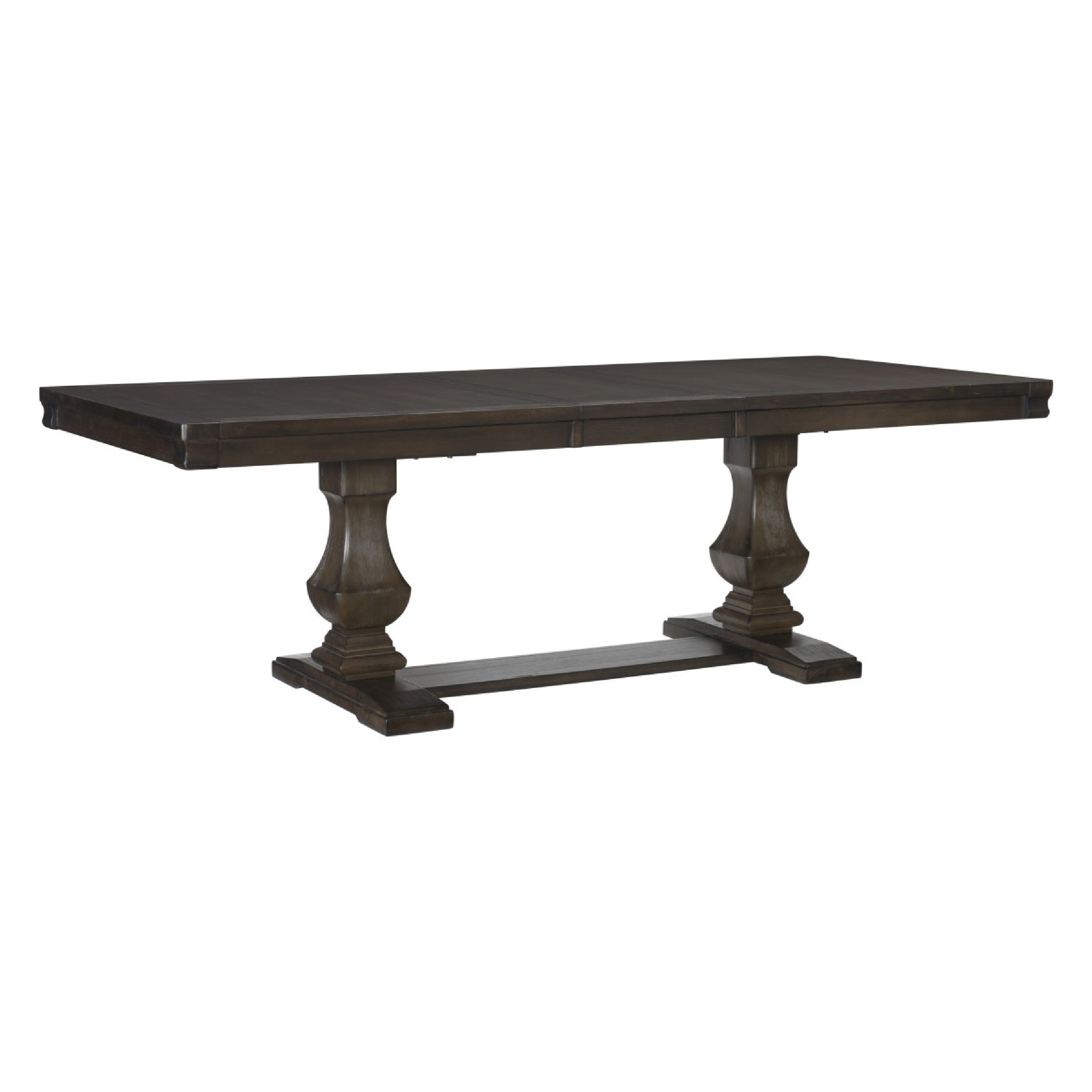 Ruth Dining Table 77 95 Inch Extendable Top Classic Rustic Brown Trestle