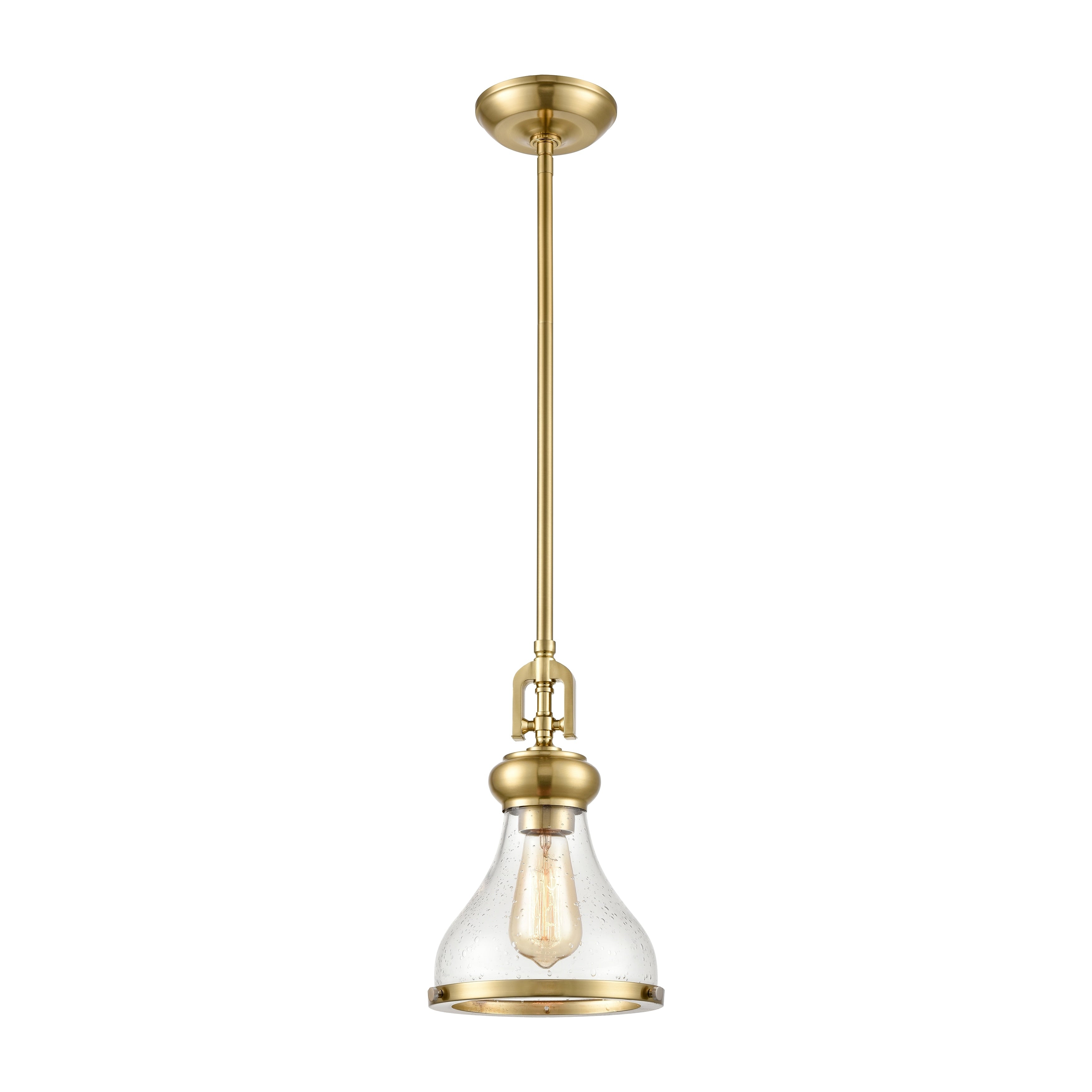 Rutherford 8.5 Wide 1 Light Mini Pendant Satin Brass 8.5In W X 8.5In D X 12.5In H
