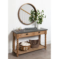 Rutledge Two Drawer Console Table Rustic Wood And Concrete Gray Top