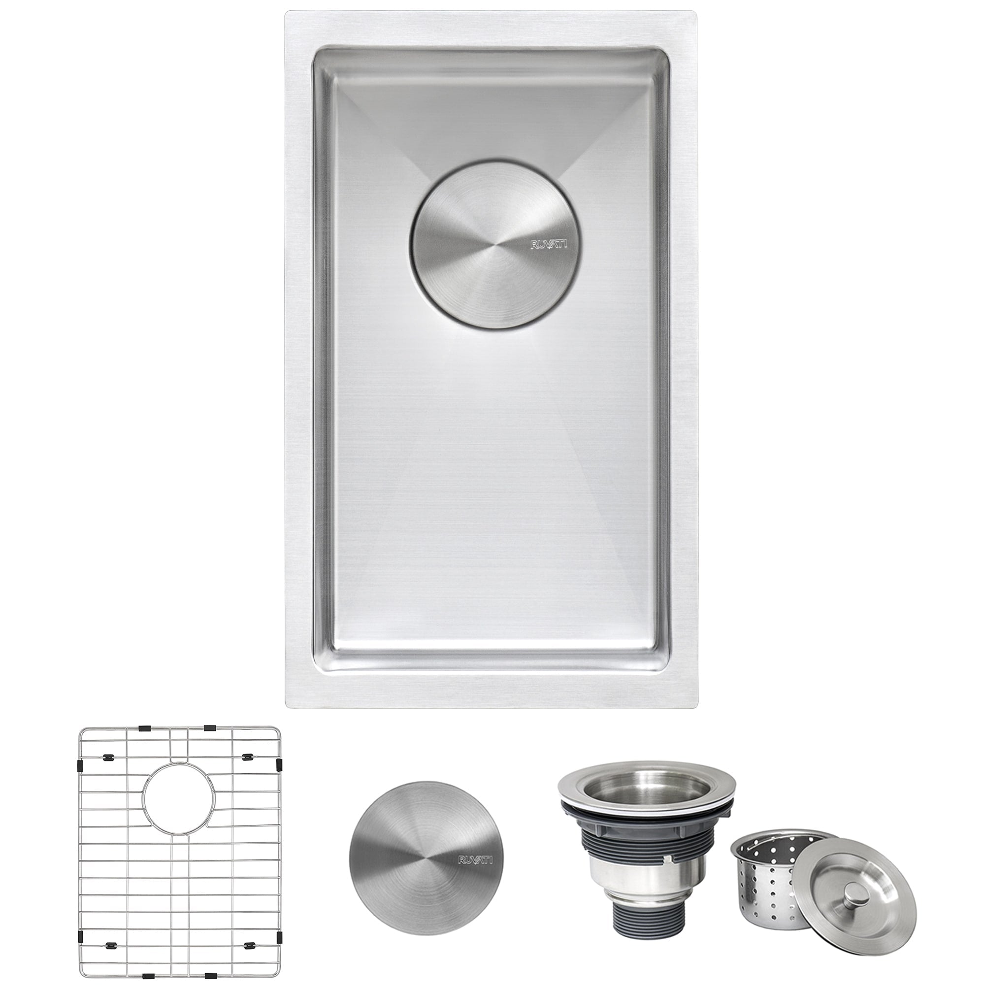 Ruvati 10 Inch Undermount Bar Prep Tight Raduis 16 Gauge Kitchen Sink Stainless Steel Single Bowl Rvh7010