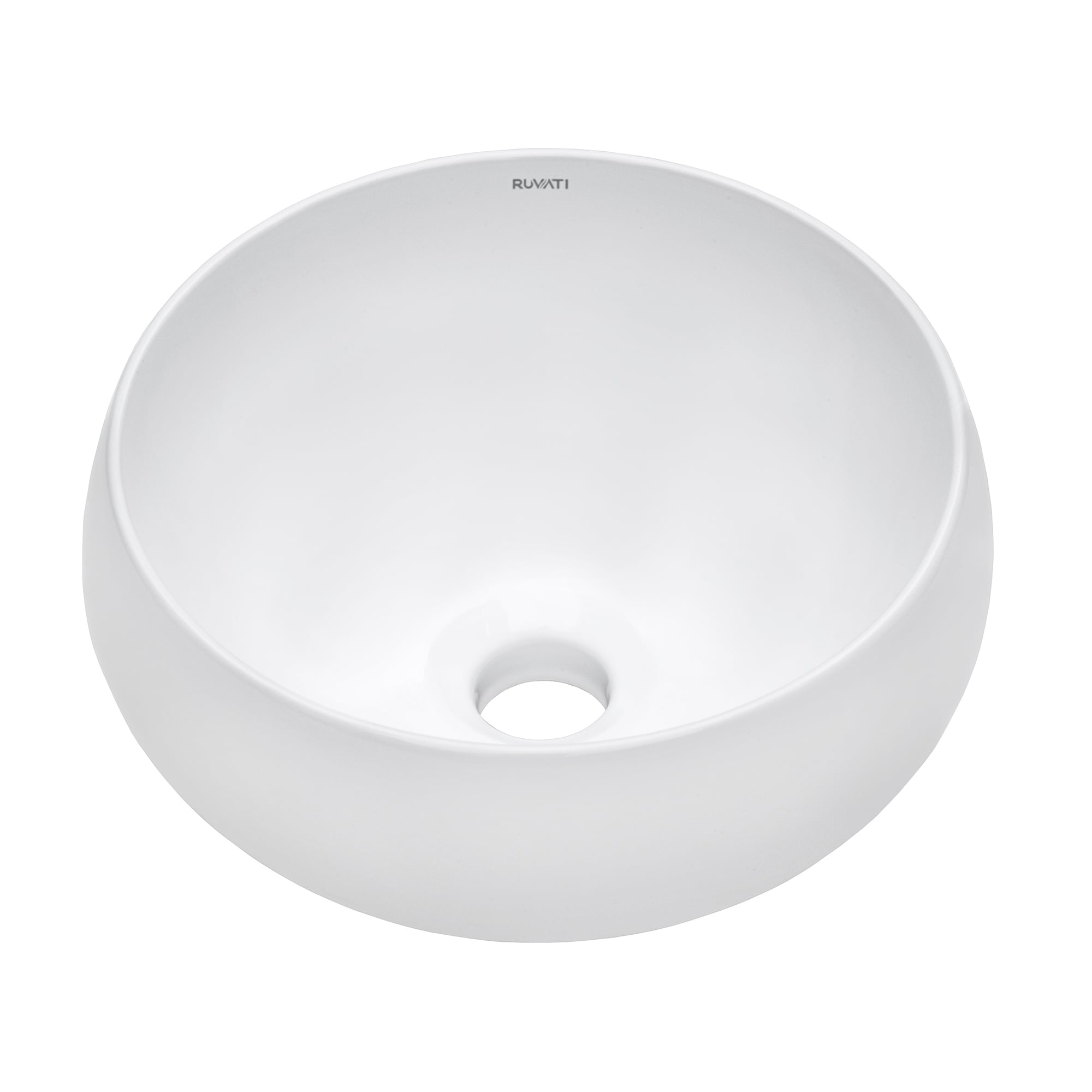 Ruvati 12 Inch Bathroom Vessel Sink Round White Circular Above Counter Porcelain Ceramic Rvb0312 11 X 11 X 5