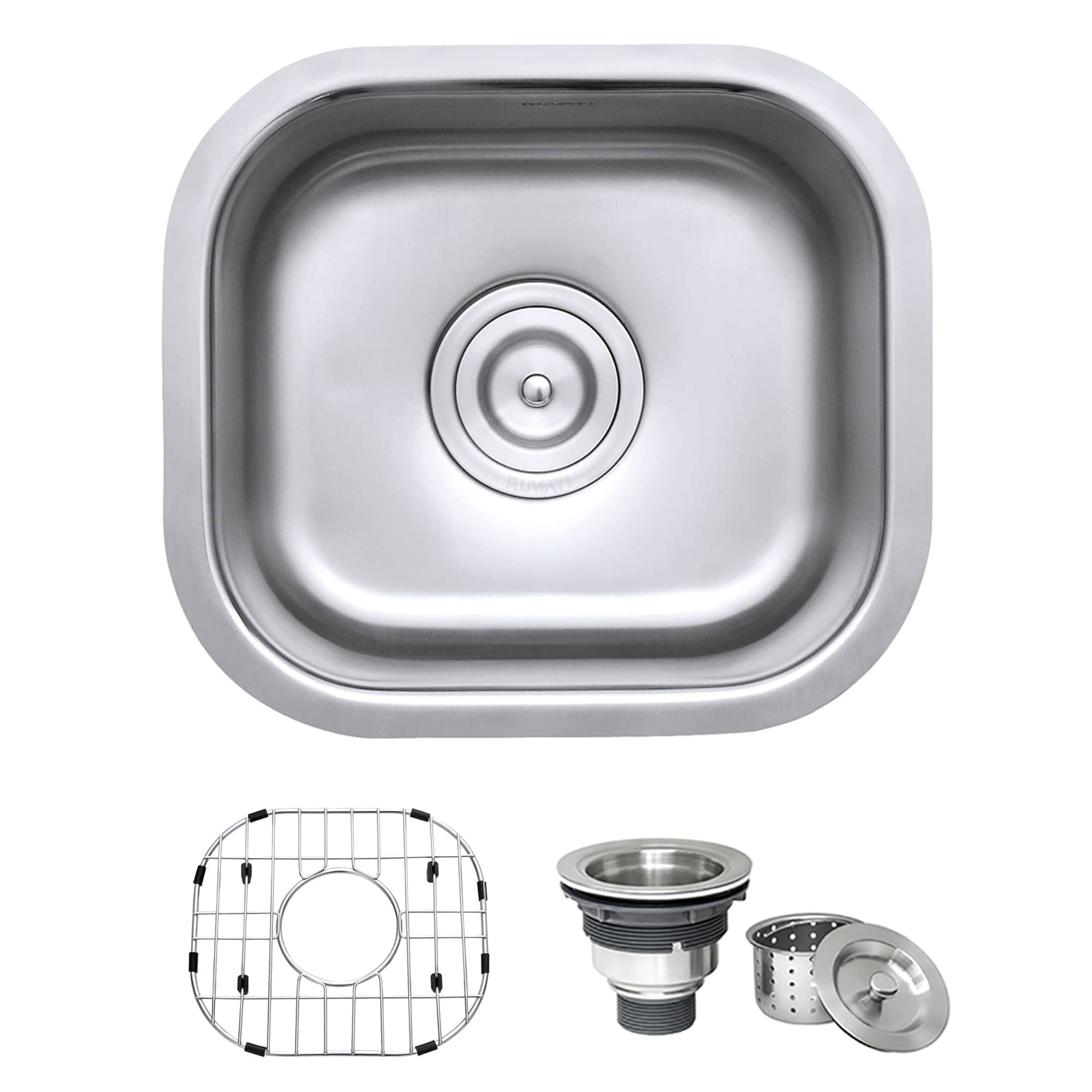 Ruvati 13 X 15 Inch Bar Prep Sink Undermount 16 Gauge Stainless Steel Rvm4136