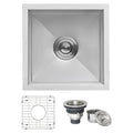 Ruvati 13 X 15 Inch Undermount 16 Gauge Zero Raduis Bar Prep Kitchen Sink Stainless Steel Single Bowl Rvh7113