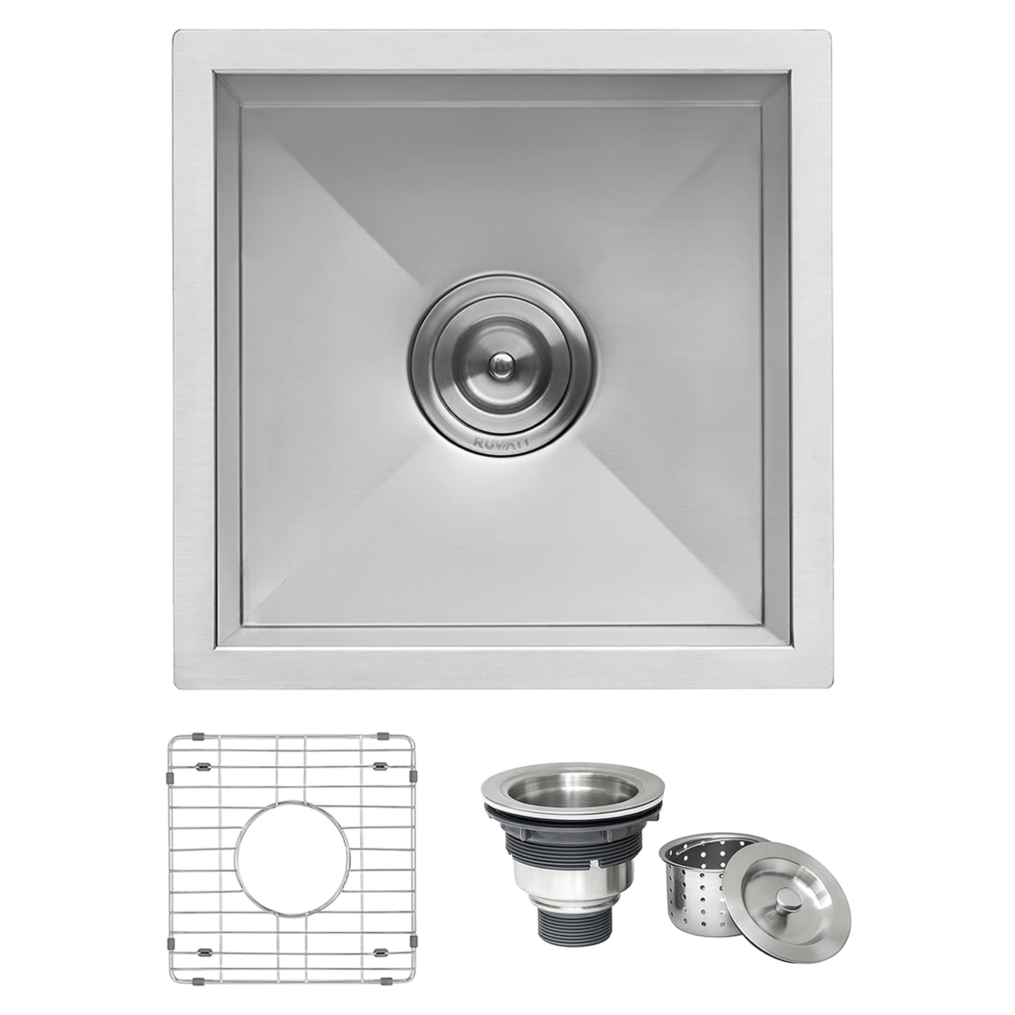 Ruvati 13 X 15 Inch Undermount 16 Gauge Zero Raduis Bar Prep Kitchen Sink Stainless Steel Single Bowl Rvh7113