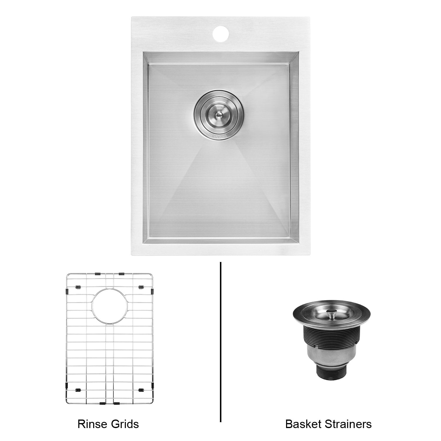 Ruvati 15 X 20 Inch Drop In Topmount Bar Prep Sink 16 Gauge Stainless Steel Single Bowl Rvh8110