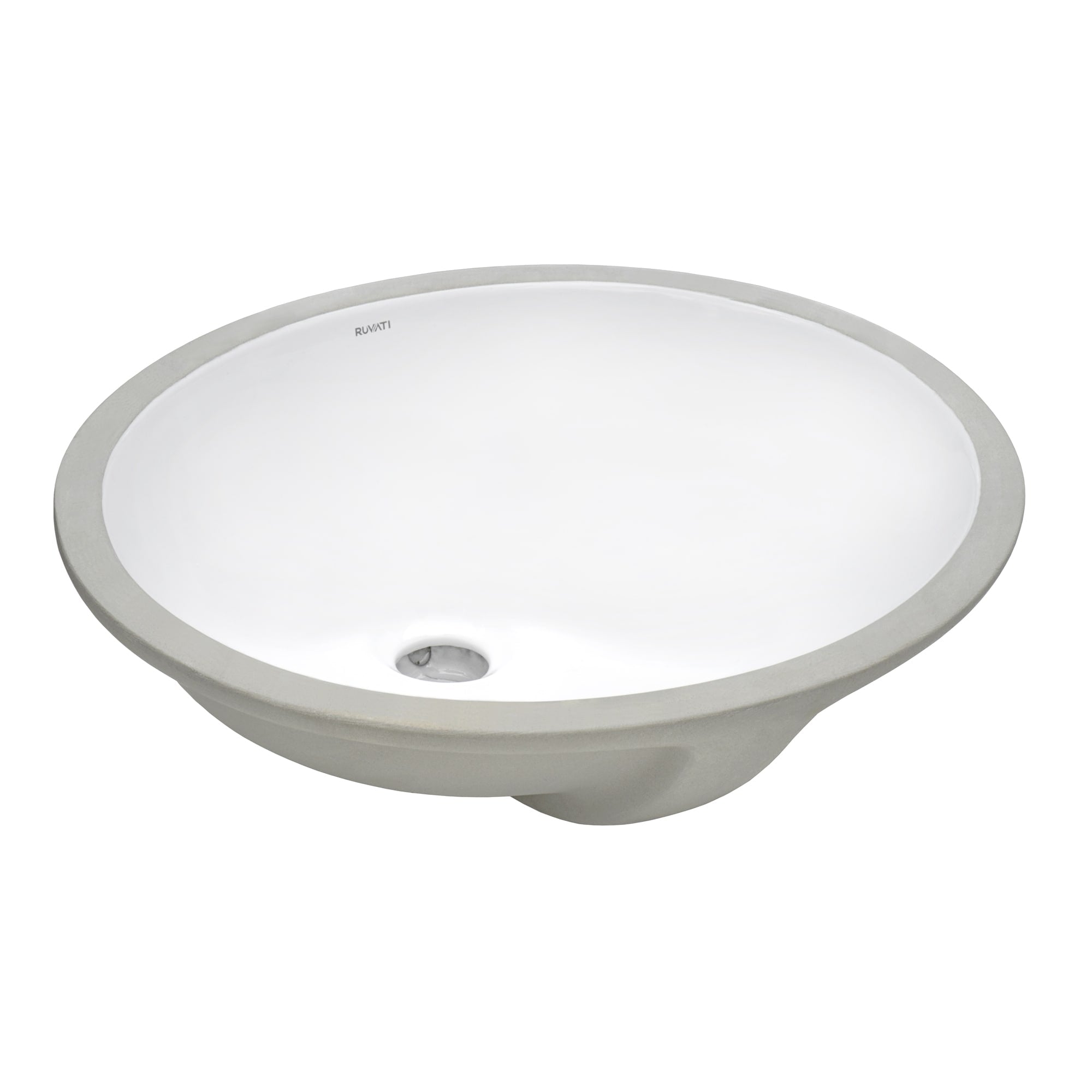 Ruvati 16 X 13 Inch Undermount Bathroom Vanity Sink White Oval Porcelain Ceramic With Overflow Rvb0616