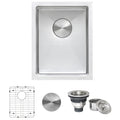 Ruvati 16 X 18 Inch Undermount Bar Prep Tight Raduis 16 Gauge Kitchen Sink Stainless Steel Single Bowl Rvh7116