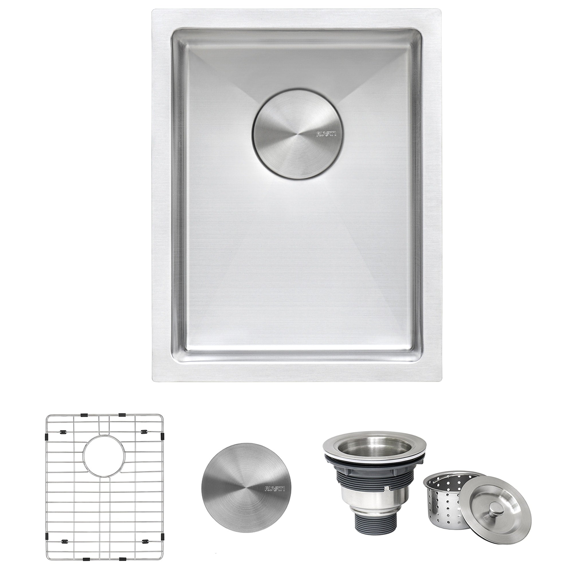 Ruvati 16 X 18 Inch Undermount Bar Prep Tight Raduis 16 Gauge Kitchen Sink Stainless Steel Single Bowl Rvh7116