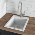 Ruvati 16 X 20 Inch Epigranite Dual Mount Granite Composite Single Bowl Kitchen Sink Arctic White Rvg1016Wh