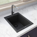 Ruvati 16 X 20 Inch Epigranite Dual Mount Granite Composite Single Bowl Kitchen Sink Midnight Black Rvg1016Bk