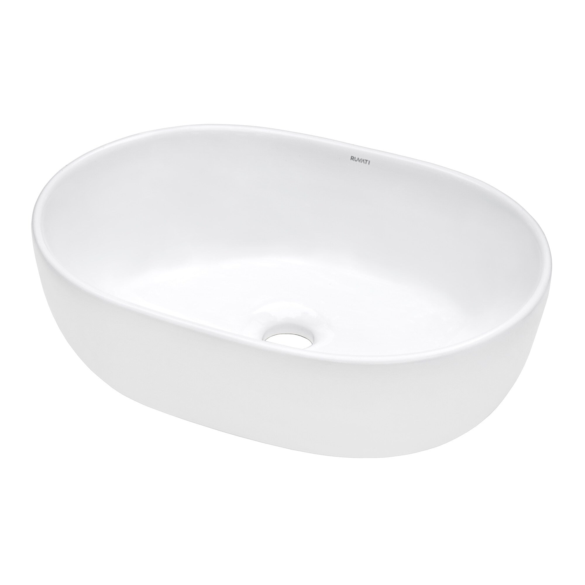 Ruvati 19 X 14 Inch Bathroom Vessel Sink White Oval Above Counter Vanity Porcelain Ceramic Rvb0419 18 X 12 3 4 X 4 1 2