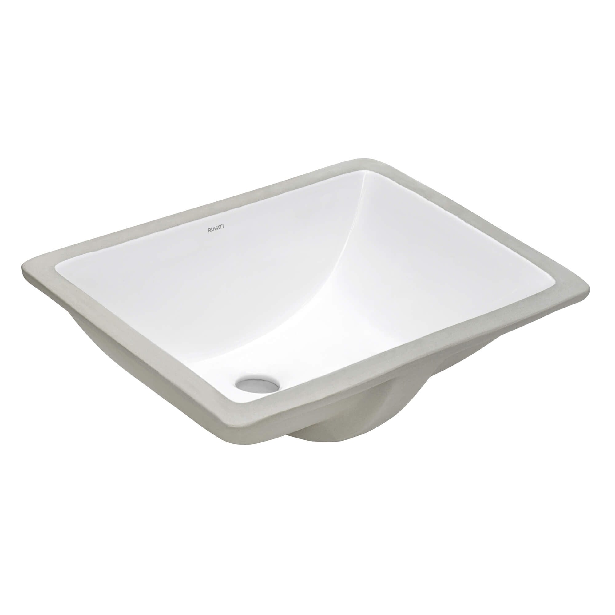 Ruvati 20 X 15 Inch Undermount Bathroom Sink White Rectangular Porcelain Ceramic With Overflow Rvb0720 18 X 12 3 4 X 6