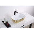 Ruvati 20 X 16 Inch Bathroom Vessel Sink Gold Decorative Art Above Vanity Counter White Ceramic Rvb2016Wg 9 X 12