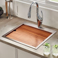 Ruvati 21 X 20 Inch Rv Workstation Drop In Topmount Bar Prep Kitchen Sink 16 Gauge Stainless Steel Rvh8221 8 X 11