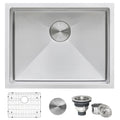 Ruvati 23 Inch Undermount 16 Gauge Tight Radius Stainless Steel Kitchen Sink Single Bowl Rvh7123