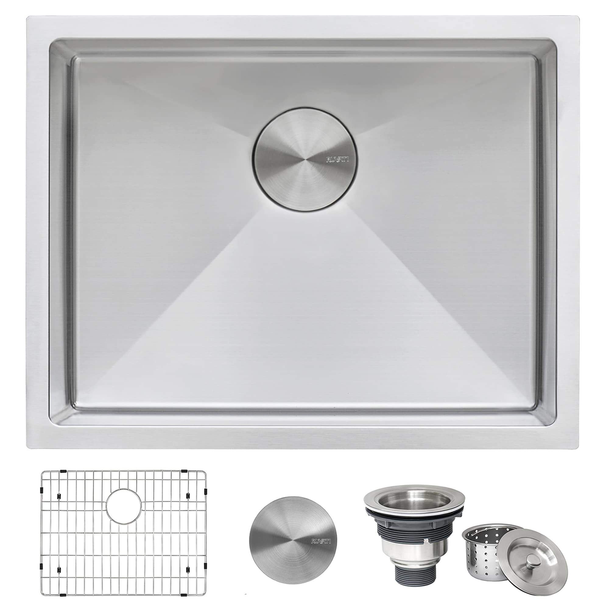 Ruvati 23 Inch Undermount 16 Gauge Tight Radius Stainless Steel Kitchen Sink Single Bowl Rvh7123