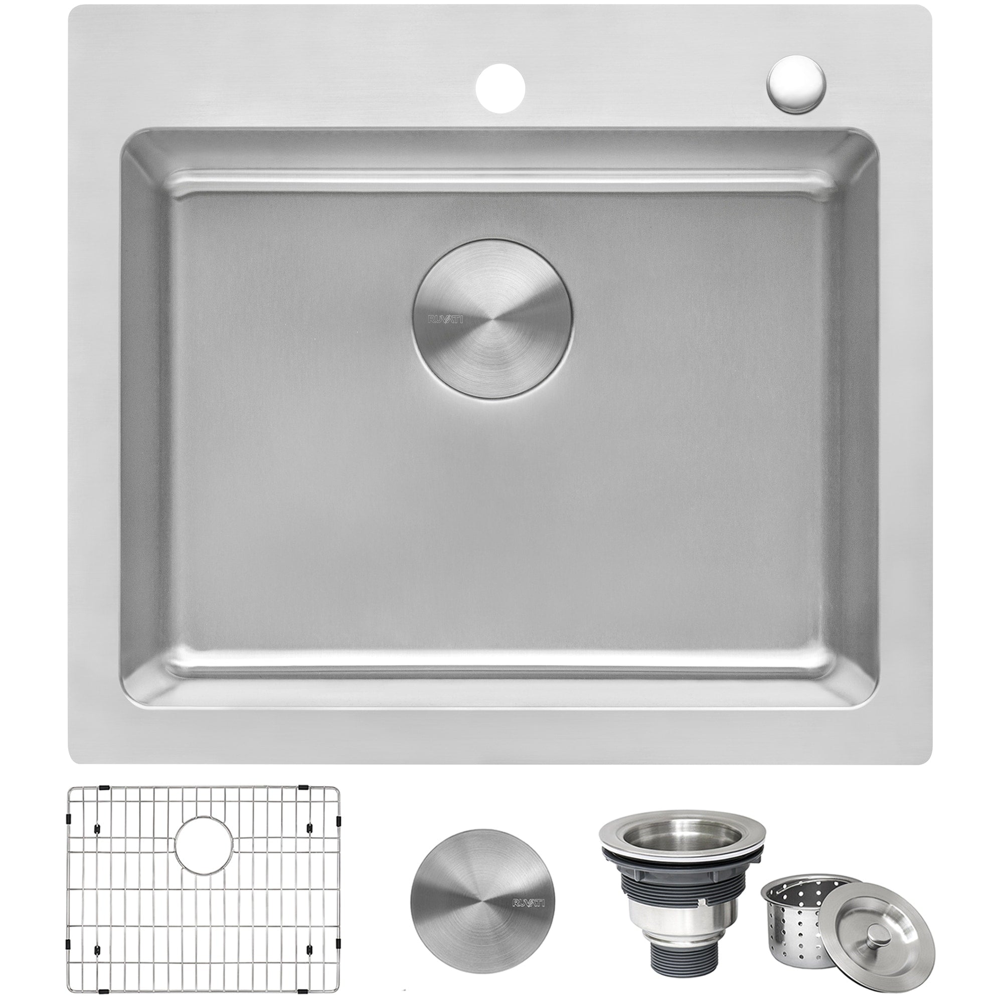 Ruvati 23 X 20 Inch Drop In Topmount Kitchen Sink 16 Gauge Stainless Steel Single Bowl Rvm5923 8 X 11