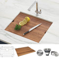 Ruvati 23 Workstation Ledge Bar Prep Kitchen Sink Undermount 16 Gauge Stainless Steel Single Bowl Rvh8308