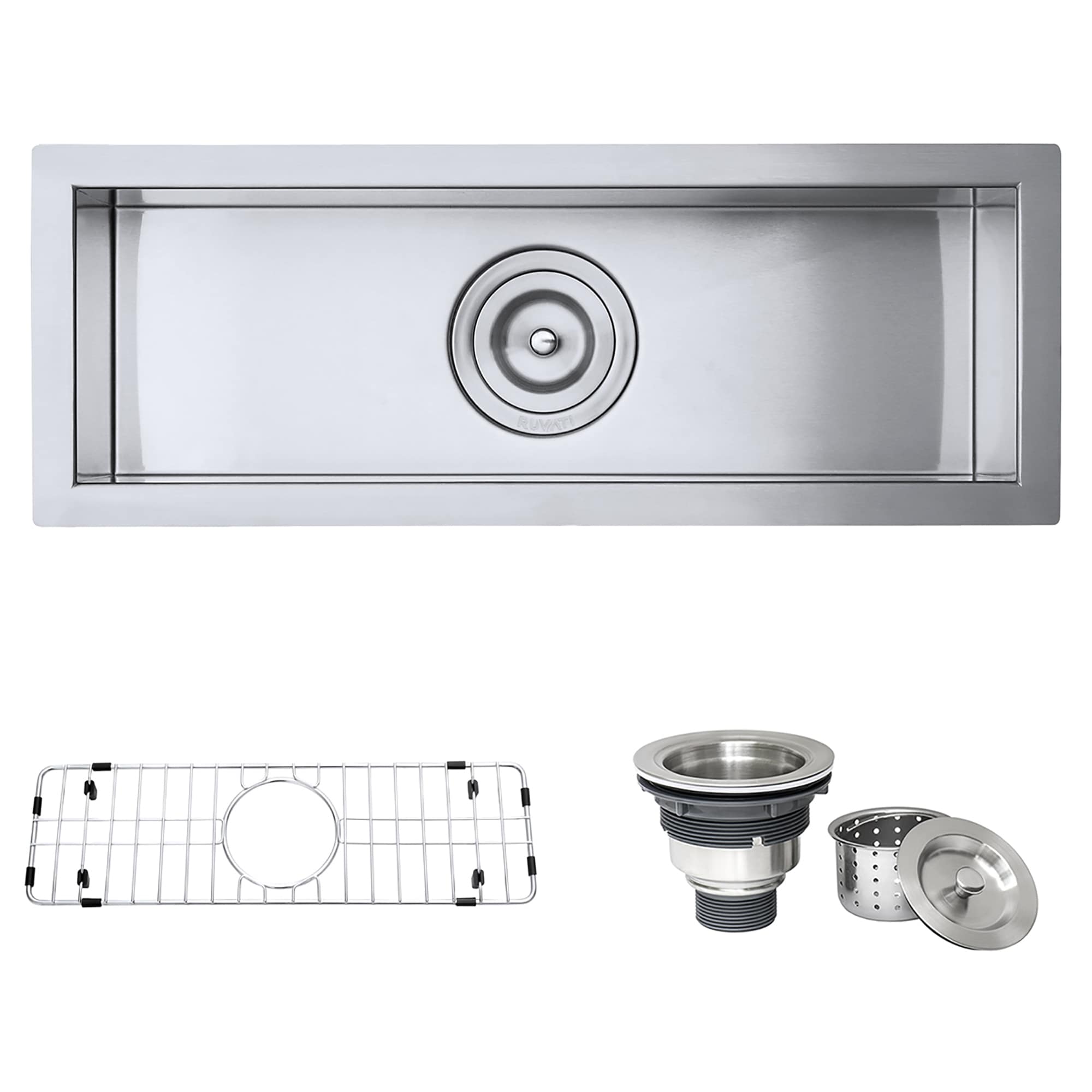 Ruvati 23 X 8 Bar Prep Sink Narrow Trough Undermount 16 Gauge Stainless Steel Single Bowl Rvh7120