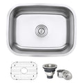 Ruvati 24 Inch Undermount 16 Gauge Stainless Steel Kitchen Sink Single Bowl Rvm4132