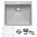 Ruvati 25 Inch Drop In Tight Radius Topmount 16 Gauge Stainless Steel Kitchen Sink Single Bowl Rvh8007 8 X 11
