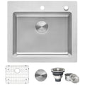Ruvati 25 X 22 Inch Drop In Topmount Kitchen Sink 16 Gauge Stainless Steel Single Bowl Rvm5025 8 X 11