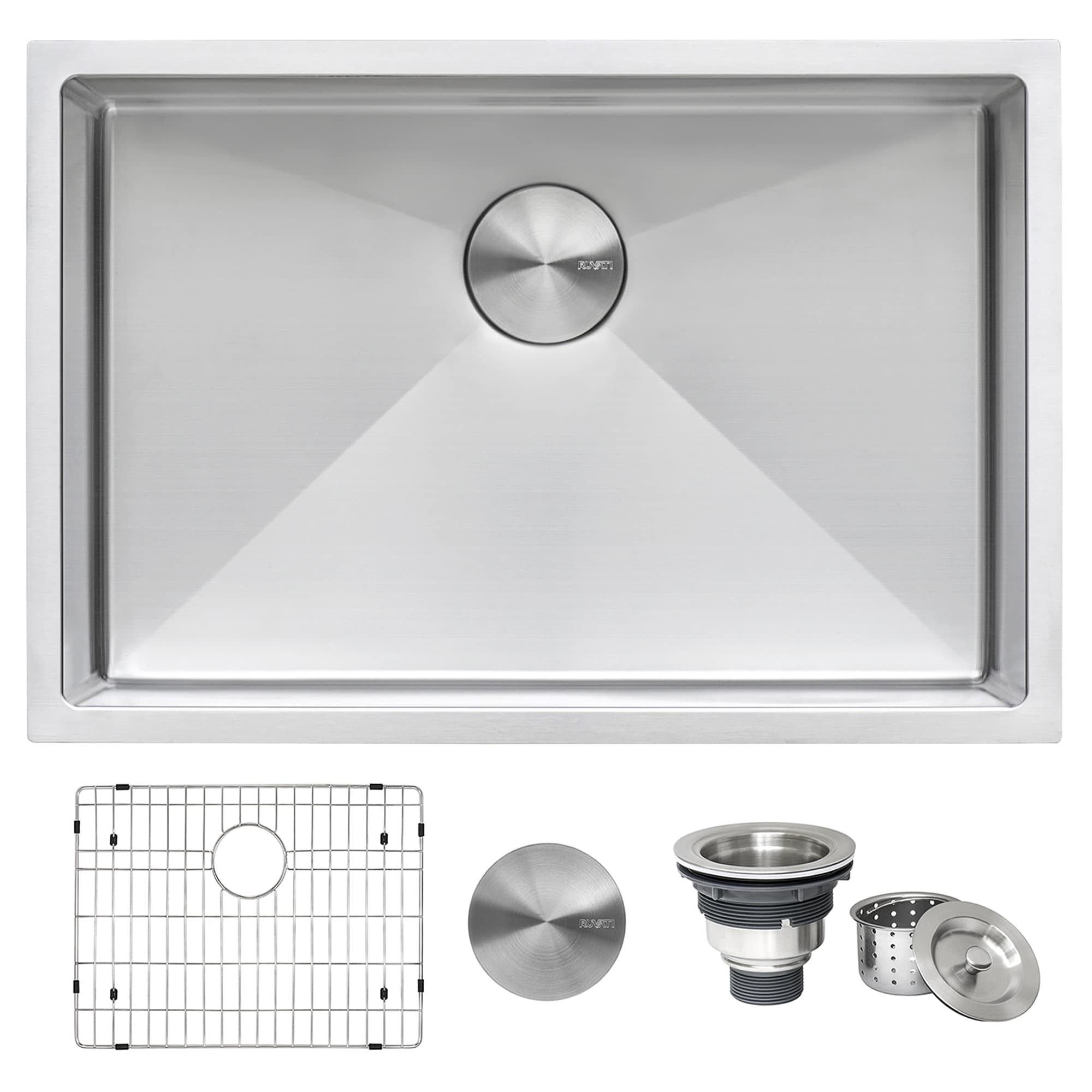 Ruvati 27 Inch Undermount 16 Gauge Tight Radius Stainless Steel Kitchen Sink Single Bowl Rvh7127 8 X 11