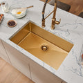 Ruvati 27 Inch Undermount Satin Matte Gold Stainless Steel Kitchen Sink 16 Gauge Single Bowl 8 X 11