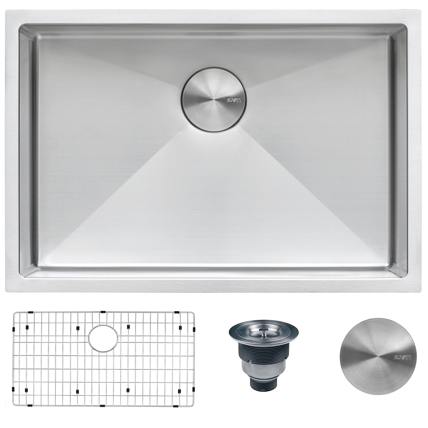 Ruvati 28 Inch Undermount 16 Gauge Tight Radius Stainless Steel Kitchen Sink Single Bowl Rvh7250