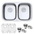 Ruvati 29 Inch Undermount 50 50 Double Bowl 16 Gauge Stainless Steel Kitchen Sink Rvm4301