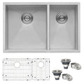 Ruvati 29 Inch Undermount 60 40 Double Bowl Zero Radius 16 Gauge Stainless Steel Kitchen Sink Rvh7200