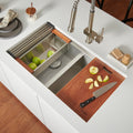 Ruvati 30 Inch Workstation Ledge 50 50 Double Bowl Undermount 16 Gauge Stainless Steel Kitchen Sink Rvh8345