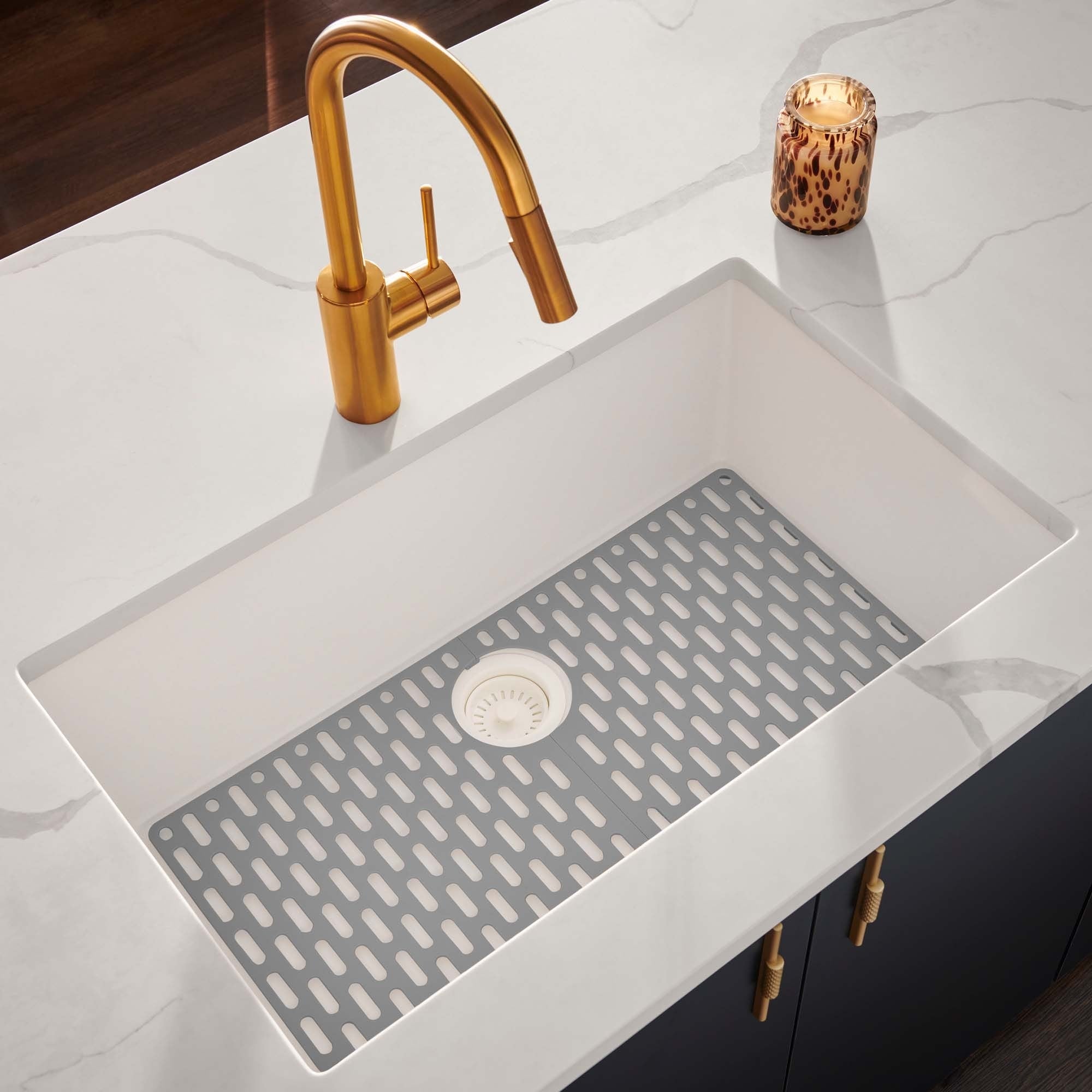 Ruvati 30 X 18 Inch Granite Composite Undermount Single Bowl Kitchen Sink Arctic White Rvg2030Wh