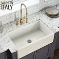 Ruvati 30 X 20 Inch Fireclay Reversible Farmhouse Apron Front Kitchen Sink Single Bowl Biscuit Rvl2100Bs
