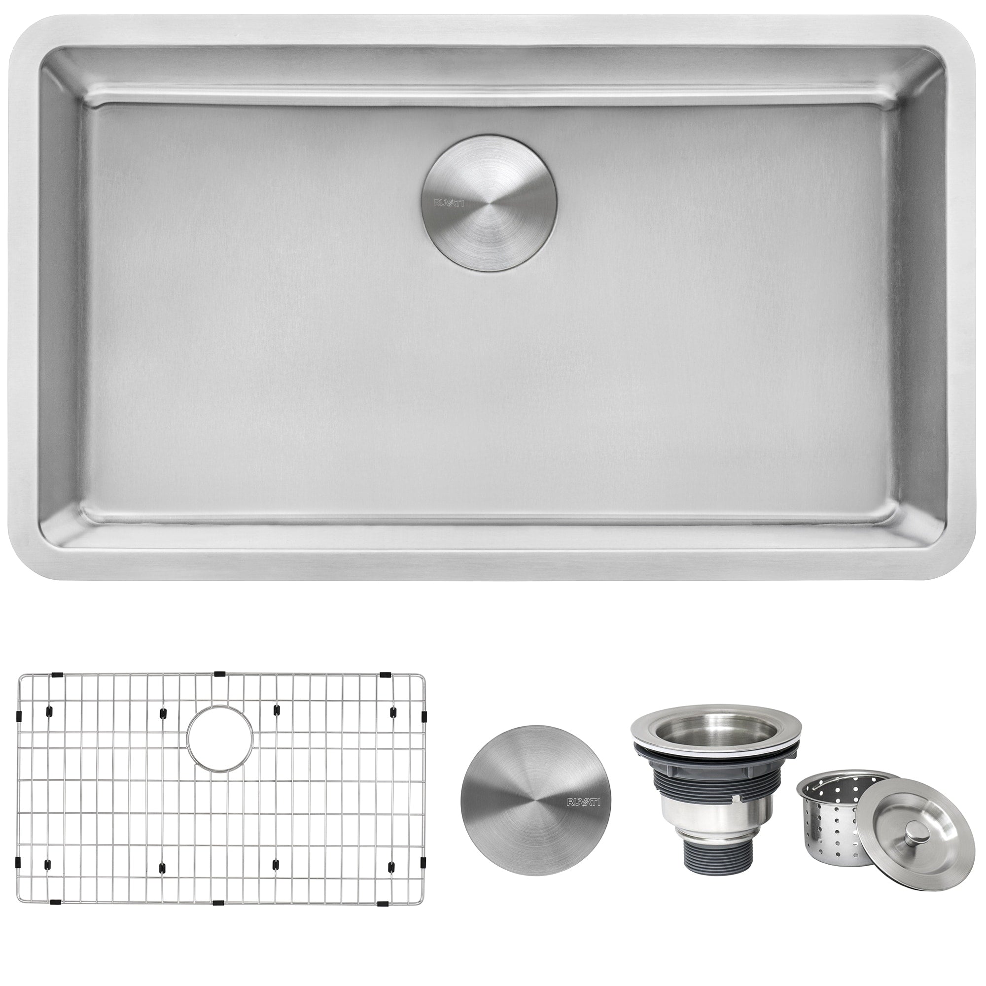 Ruvati 31 Inch Undermount Kitchen Sink 16 Gauge Stainless Steel Single Bowl Rvm5931 8 X 11
