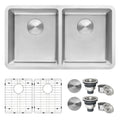 Ruvati 31 Inch Undermount Kitchen Sink 50 50 Double Bowl 16 Gauge Stainless Steel Rvm5099 8 X 11