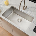 Ruvati 32 Inch Undermount 16 Gauge Tight Radius Kitchen Sink Stainless Steel Single Bowl Rvh7400