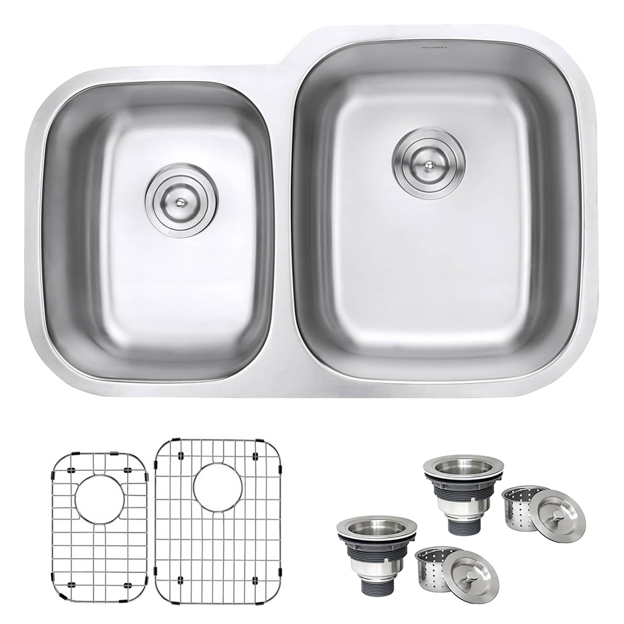 Ruvati 32 Inch Undermount 40 60 Double Bowl 16 Gauge Stainless Steel Kitchen Sink Rvm4315