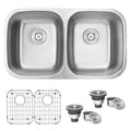 Ruvati 32 Inch Undermount 50 50 Double Bowl 16 Gauge Stainless Steel Kitchen Sink Rvm4300