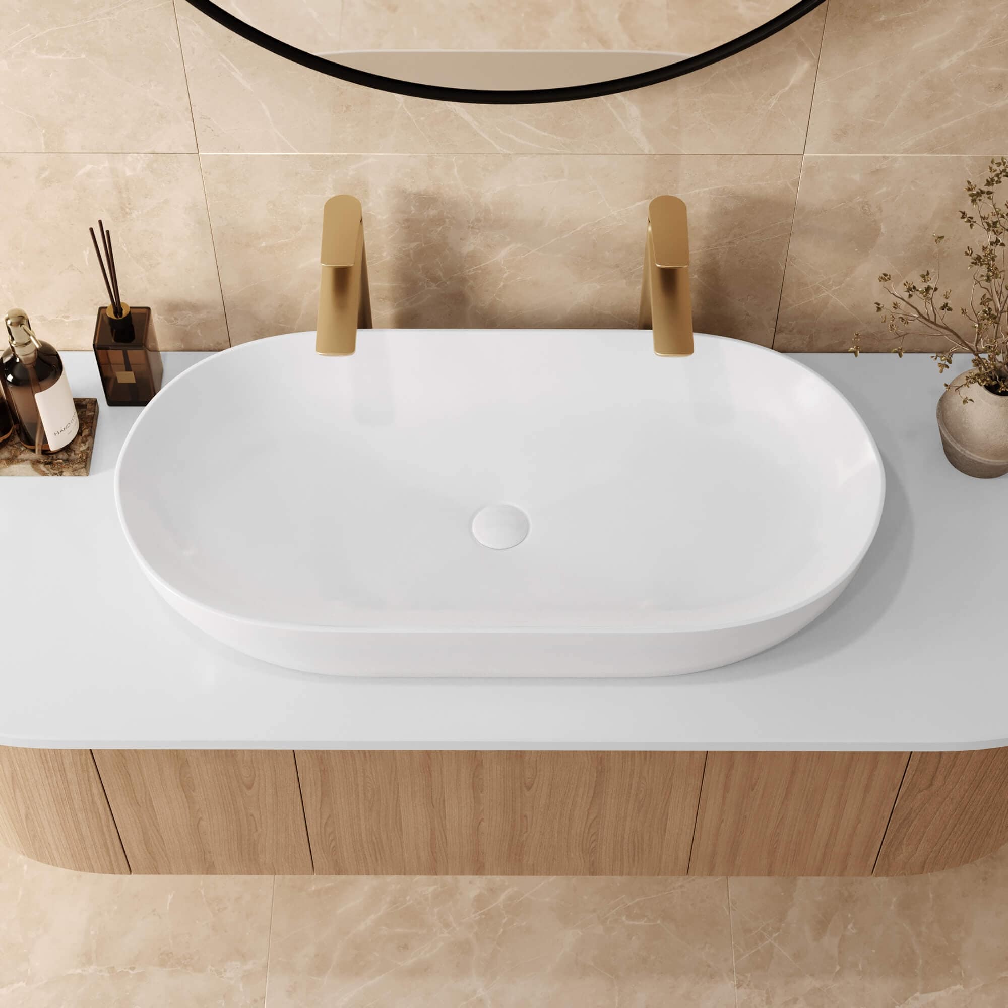 Ruvati 32 X 16 Inch Bathroom Vessel Sink White Oval Above Counter Vanity Porcelain Ceramic Rvb0432 31 X 15 X 4 1 4