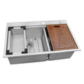 Ruvati 33 X 22 Inch Workstation 60 40 Double Bowl Topmount 16 Gauge Stainless Steel Kitchen Sink 8 X 11
