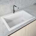 Ruvati 33 X 22 Inch Epigranite Dual Mount Granite Composite Single Bowl Kitchen Sink Arctic White Rvg1033Wh