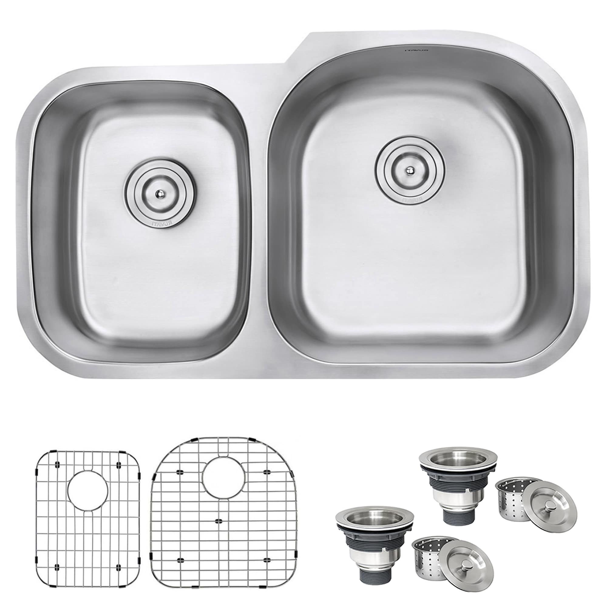 Ruvati 34 Inch Undermount 40 60 Double Bowl 16 Gauge Stainless Steel Kitchen Sink Rvm4605